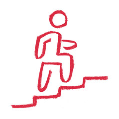 Stairs Icon Crayon Chalk Drawing Doodle Vector