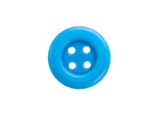 Blue button bead isolated on transparent background