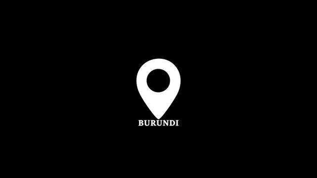 Burundi location pin icon on world map &mdash; white and black pin showing Dhaka position, travel destination concept with green background.