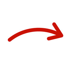 red arrow on white background 