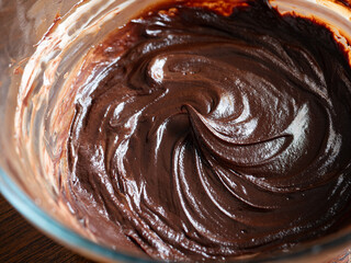 texture of dark chocolate ganache 