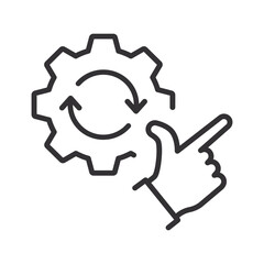 Easy Operation Icon Vector Line Illustration