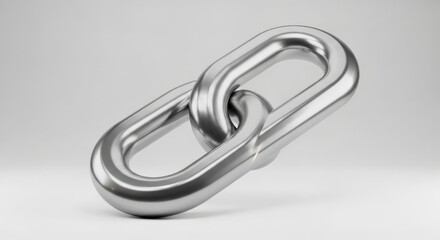 Shiny Metal Chain Links Connected Together Close Up Studio Shot