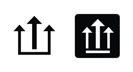 Black and white images illustrating arrows pointing upwards with base lines