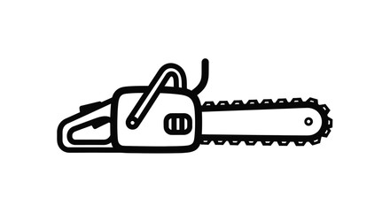 Simple black and white line drawing of a handheld chainsaw tool