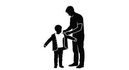 A silhouetted father and son sharing a tender loving moment together