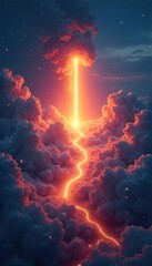 Light Pierces Dark Clouds A Beacon of Hope and Inspiration, Symbolizing Visionary Leadership and Innovative Ideas for a Brighter Future.