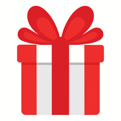gift box with red ribbon crishmas