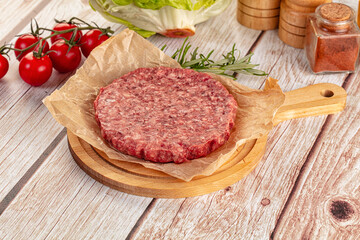 Raw beef cutlet for burger