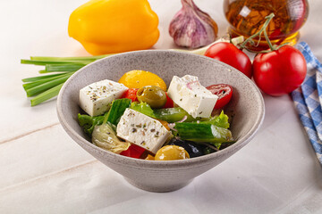 Greek salad with feta cheese
