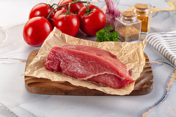 Raw beef meat fillet piece