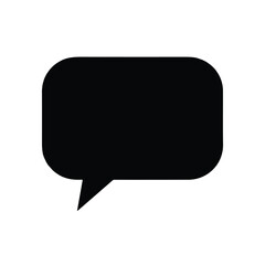 Naklejka premium A simple black silhouette of a speech bubble icon representing communication and conversation isolated on white background