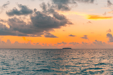 Tranquil meditation nature background sunset sea sky horizon infinity view colorful positive energy vibes. Inspirational natural scenic relax seascape abstract view serenity ocean mental health vibes