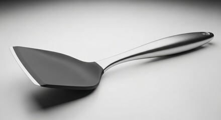 Modern metal spatula for kitchen use and food preparation