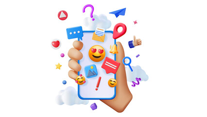 Hd transparent social media icons on mobile 