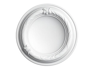 Detailed white egg and dart architectural molding isolated on black studio background isolated on transparent background