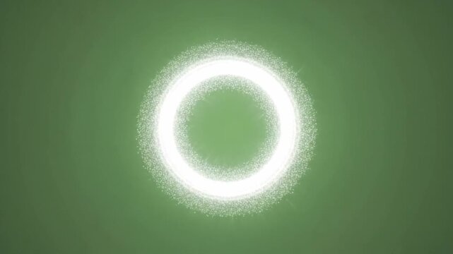 Shining Orb: A radiant halo of light, subtly diffused against a vibrant green backdrop, evokes a sense of cosmic energy and mystique. 
