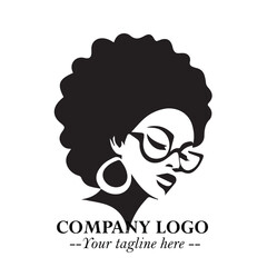 Beautiful Woman with Glasses Logo Symbol in Elegant Minimalist Style and Modern Design