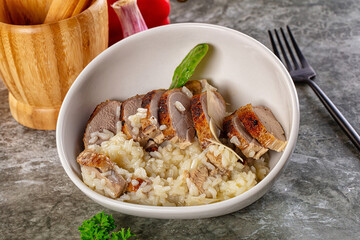 Risotto woth fried duck breast