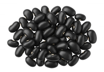 Black beans pile food ingredient isolated on a transparent background