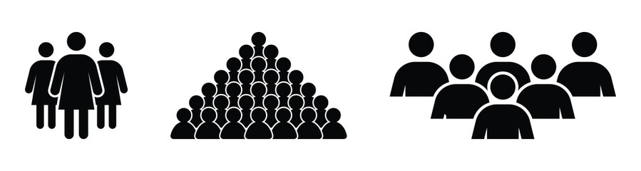 Group of people icon. People icon set. Crowd symbol.