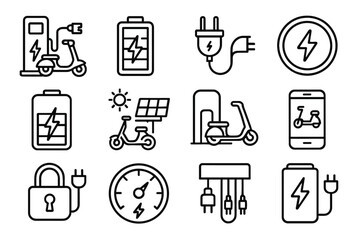 Slot bank icon panel connector solar vector icons scooter plug battery charging