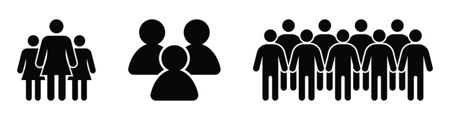 Group of people icon. People icon set. Crowd symbol.