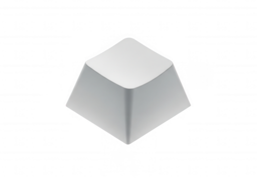 White keyboard keycap object technology isolated on a transparent background