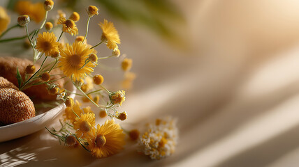 Dome Soy Candle Pastel Yellow Wax Pressed with Chamomile