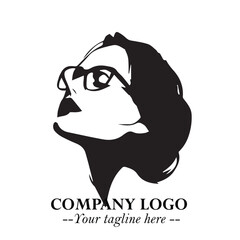 Beautiful Woman with Glasses Logo Symbol in Elegant Minimalist Style and Modern Design