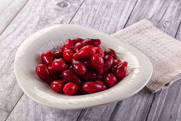 Red ripe sweet juicy dogwood