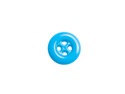 Blue button bead isolated on transparent background