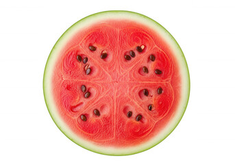 Juicy red watermelon slice black background green isolated on a transparent background