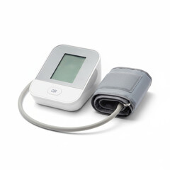Digital Blood Pressure Monitor on White Background