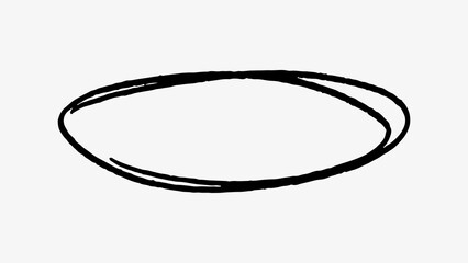 Minimalist black oval line drawing illustration frame