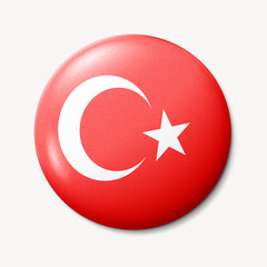 Turkiye flag round badge illustration
