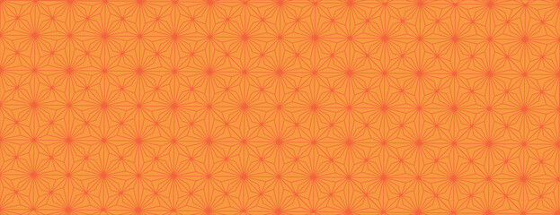 Geometric orange background with a textured pattern. The background features repeating orange star shapes for a vibrant look. Minimal retro geometric star pattern vector background