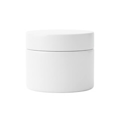 Blank matte white cosmetic cream jar with lid mockup