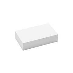 Stack of blank white business cards or paper sheets