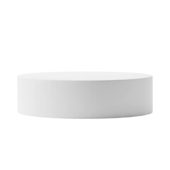 Minimalist white cylindrical product presentation podium