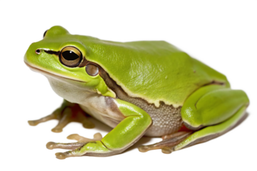 green frog isolated on white background  png, ai generated