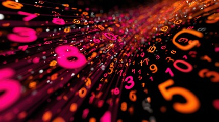 abstract colorful numerical data stream