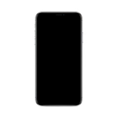 Modern smartphone mockup with blank black screen