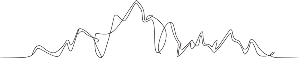 Minimalist mountain range contour line art abstract