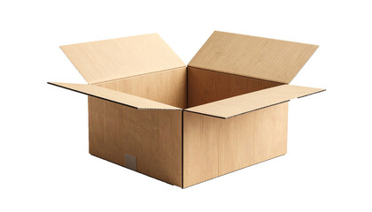 Empty Delivery Carton Box with Flaps Spread Out