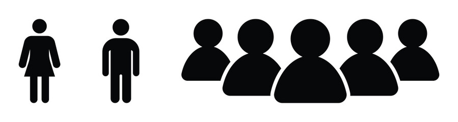 People crowd team symbol icons. Team icons set. People icon .Group of people icons. Vector illustration. EPS 10