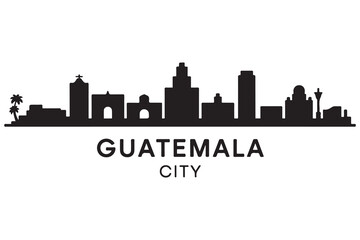 Obraz premium Guatemala city Line Art skyline silhouette. Black Guatemala city city design. with white background