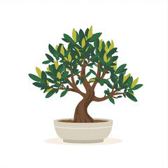 Graceful bonsai tree in a simple pot, showcasing nature's artistry and tranquility