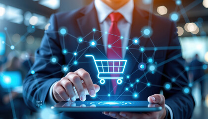 Interactive Virtual Shopping Innovation for Business Professionals in a Modern Workspace