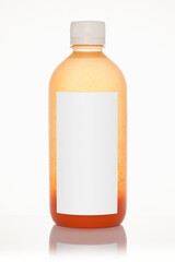 Fresh organic cold juice bottle with label mockup